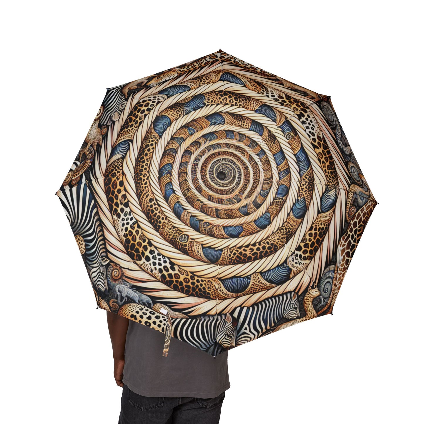 animal print mandala Umbrella - Semi-Automatic Foldable Design