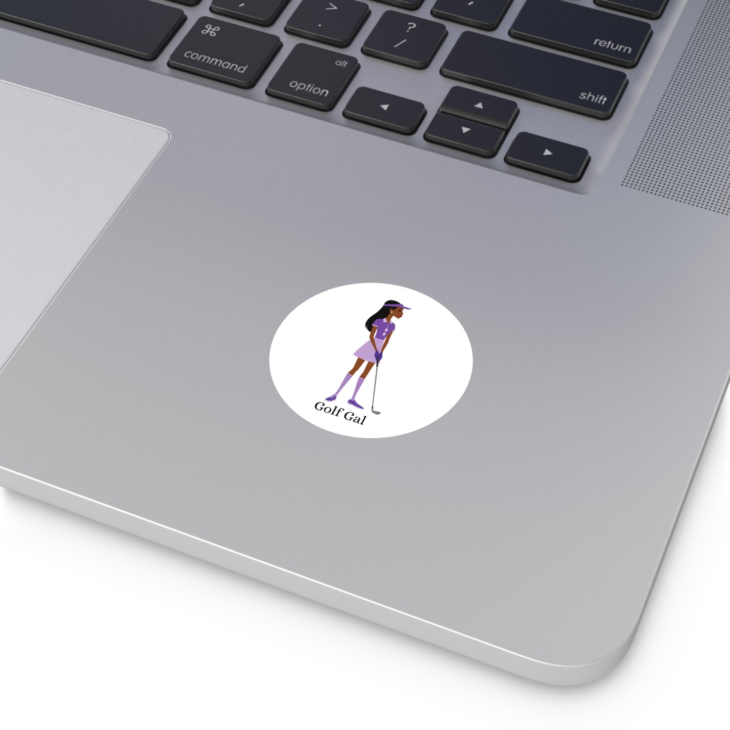 Golf Gal Round Sticker Violet