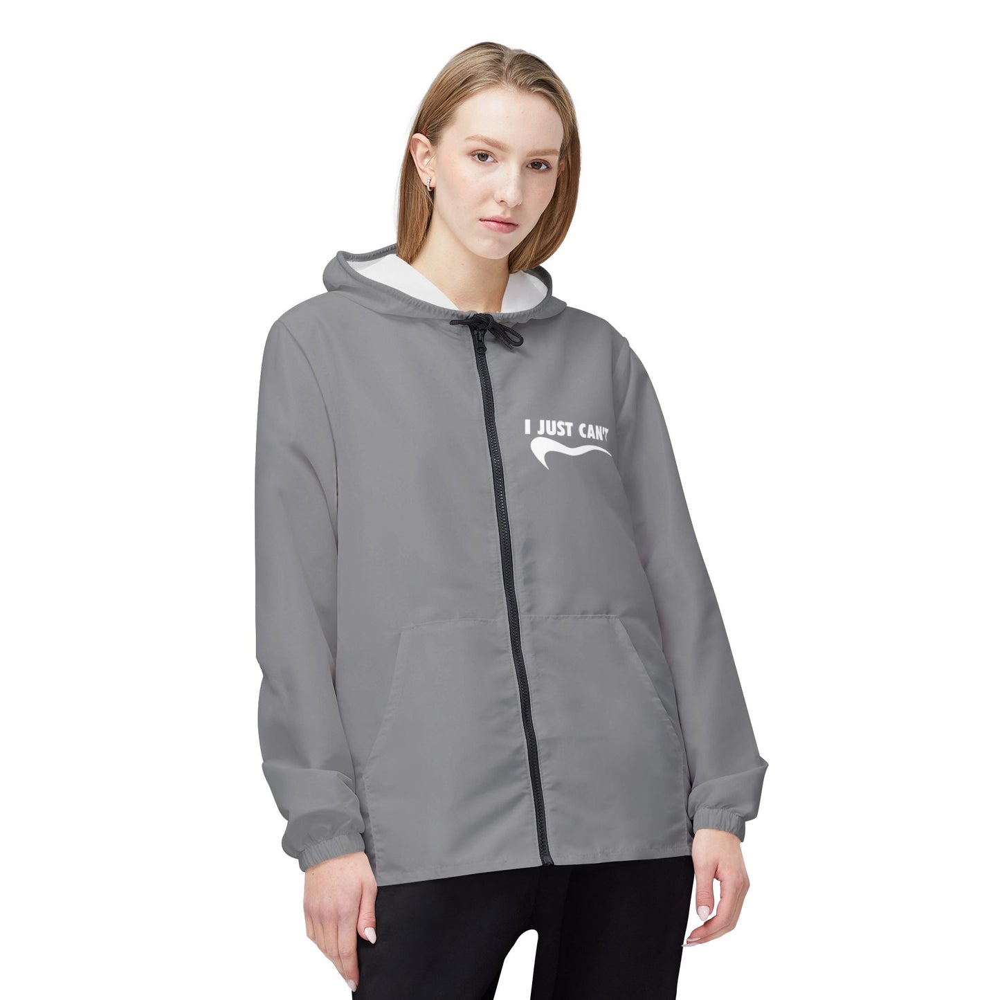 Gray I Just Can't Windbreaker Jacket