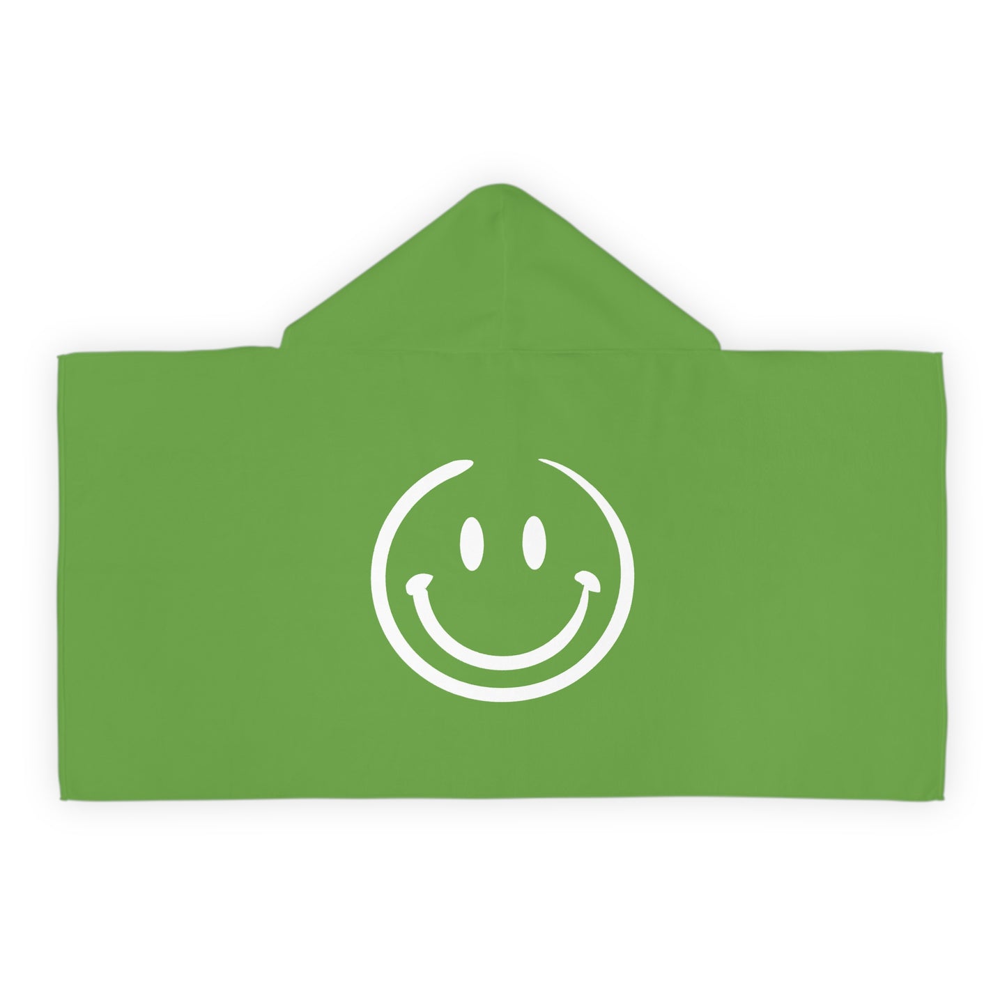 Green Smiley Face Kids Hooded Towel/ Beach Cover-Up
