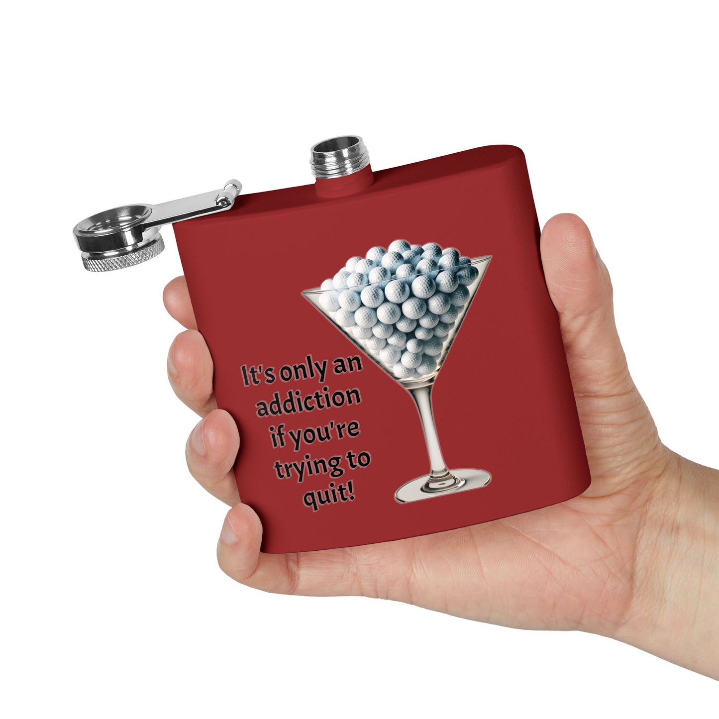 Golf Addiction Sleek Stainless Steel Flask