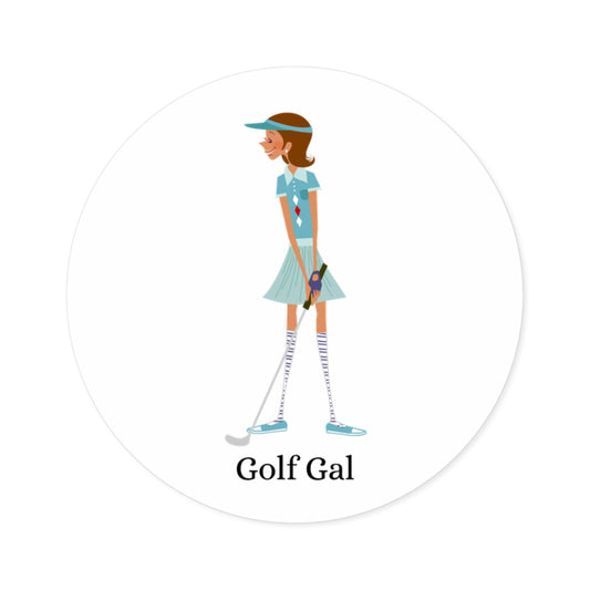 Golf Gal Round Stickers Lily