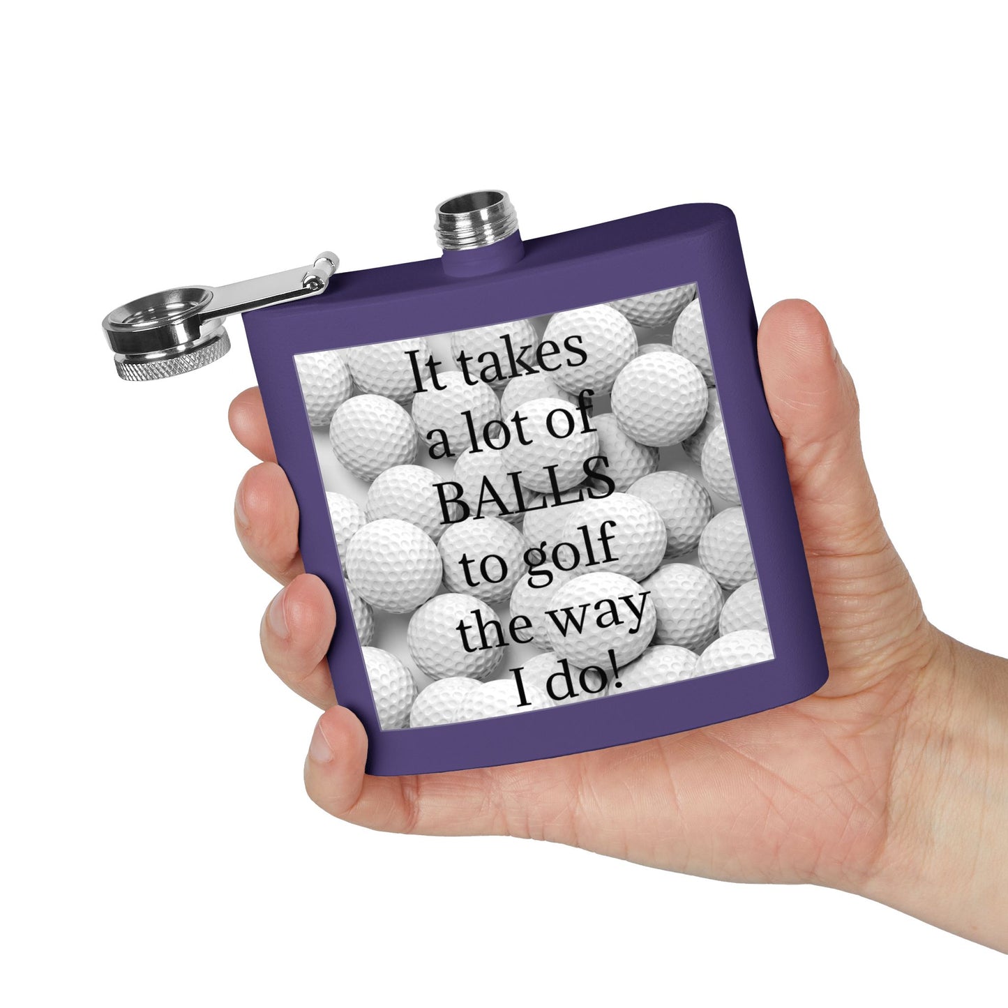 A Lot of Balls Sleek Stainless Steel Flask
