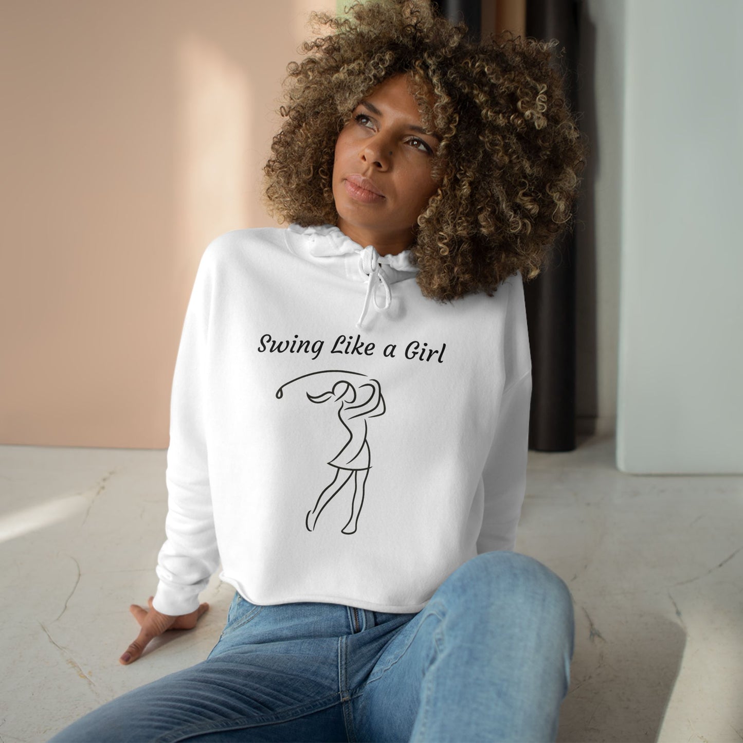 Swing Like a Girl Crop Hoodie