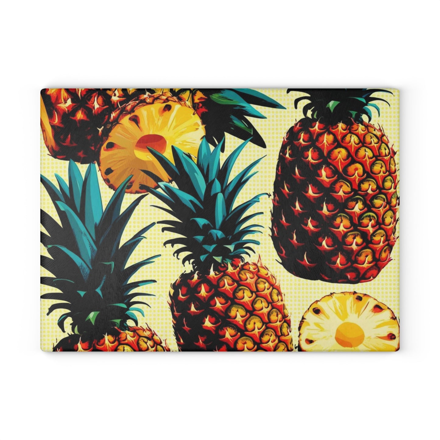 pineapples Glass Cutting Board