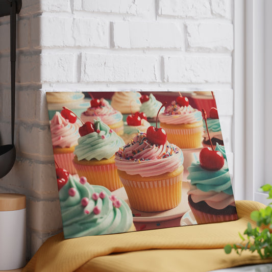 cupcakes Glass Cutting Board