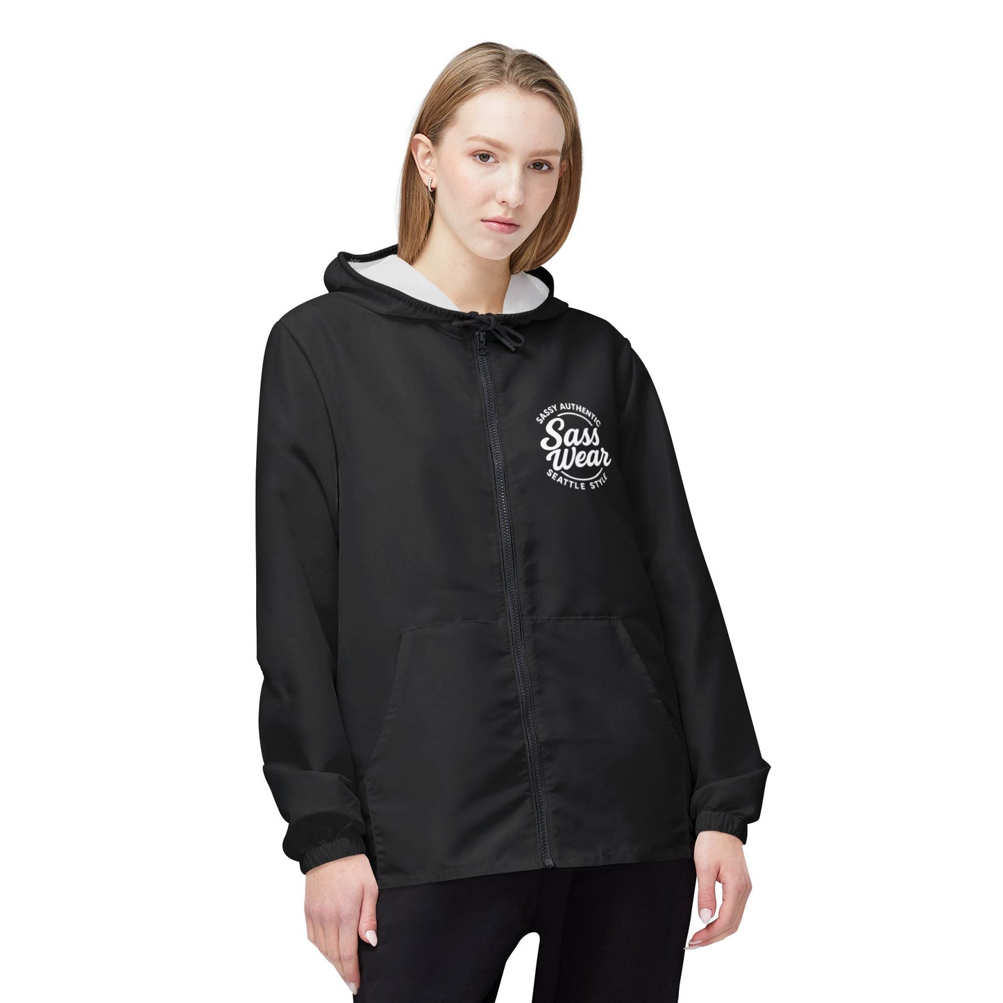 Sass Wear Black Windbreaker Jacket