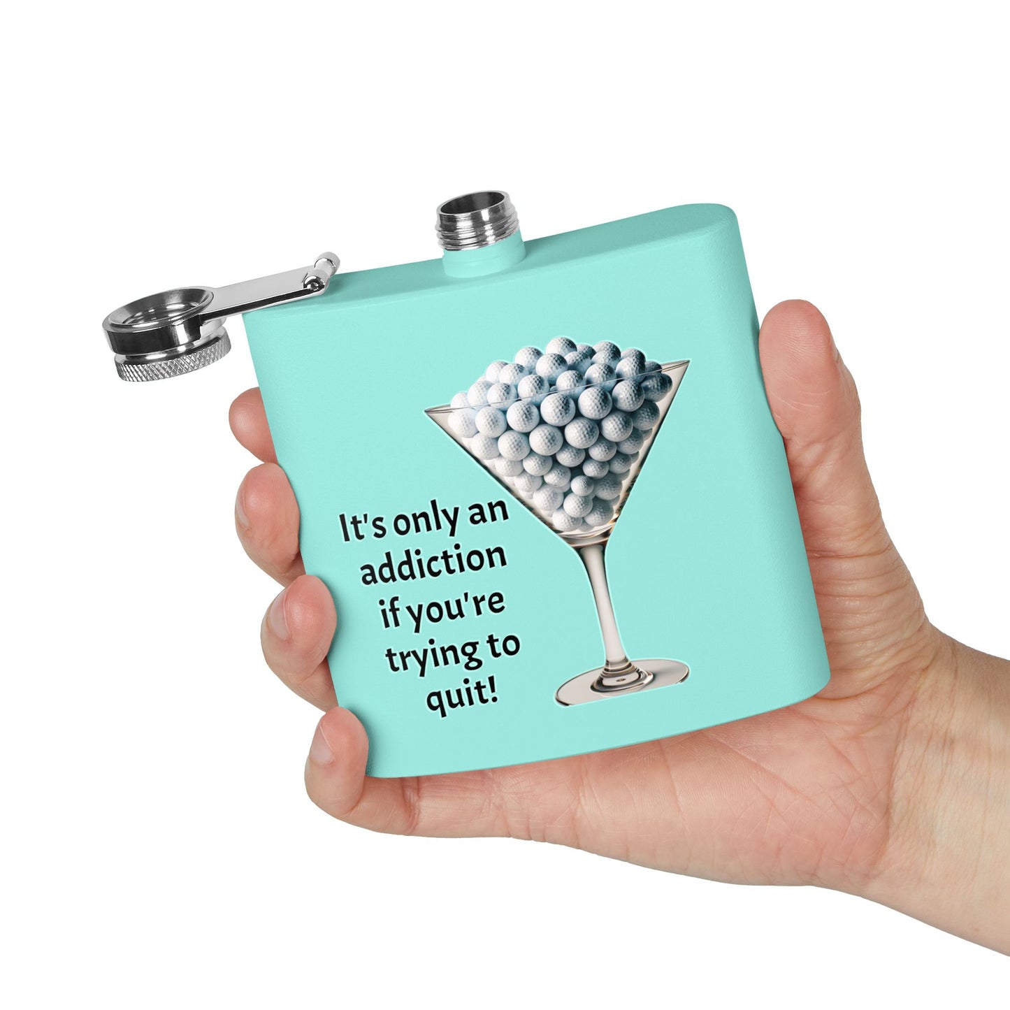 Golf Addiction Sleek Stainless Steel Flask