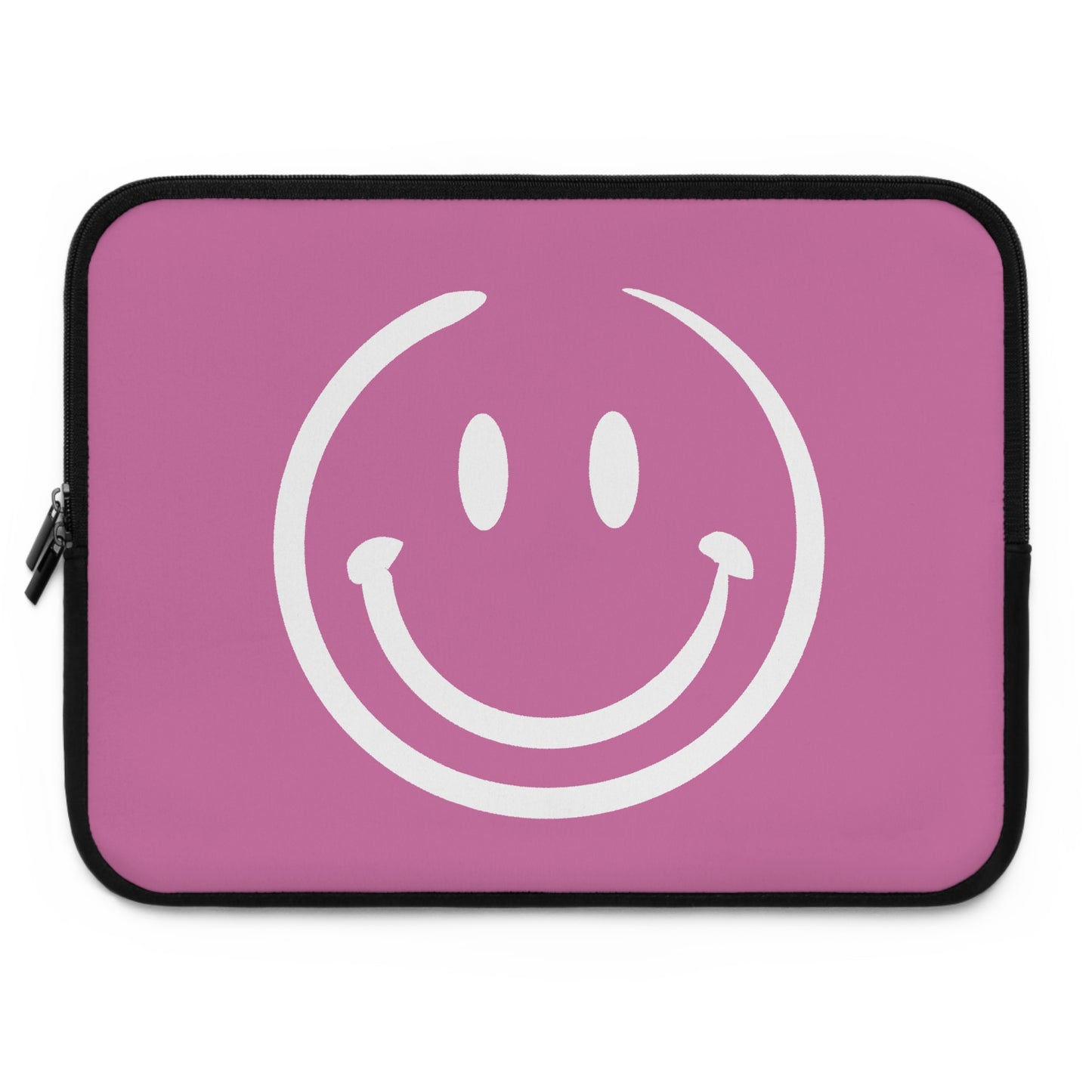 pink with white smiley face Laptop Sleeve