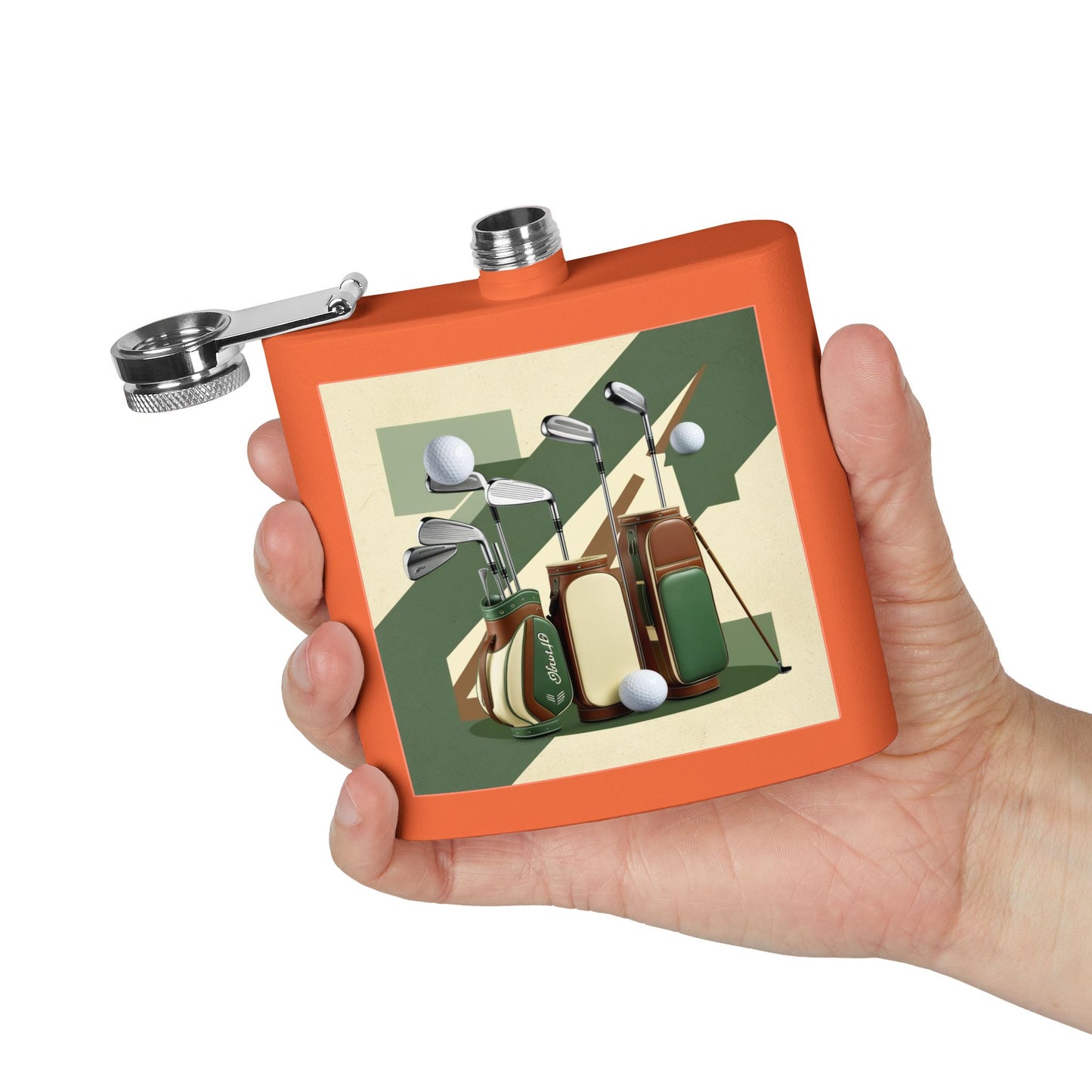 Retro Golf Sleek Stainless Steel Flask