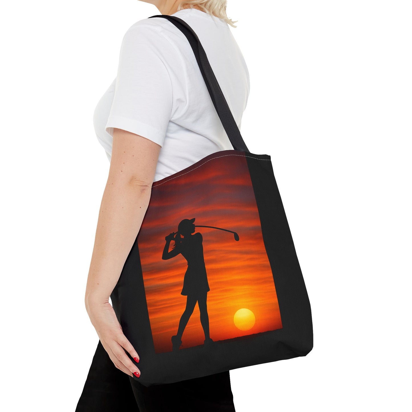 Sunset Golf Gal Tote Bag