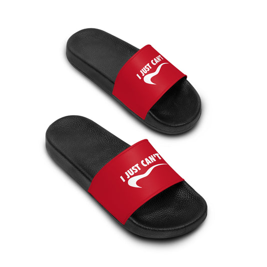 Red I Just Can't  Women's Slide Sandals