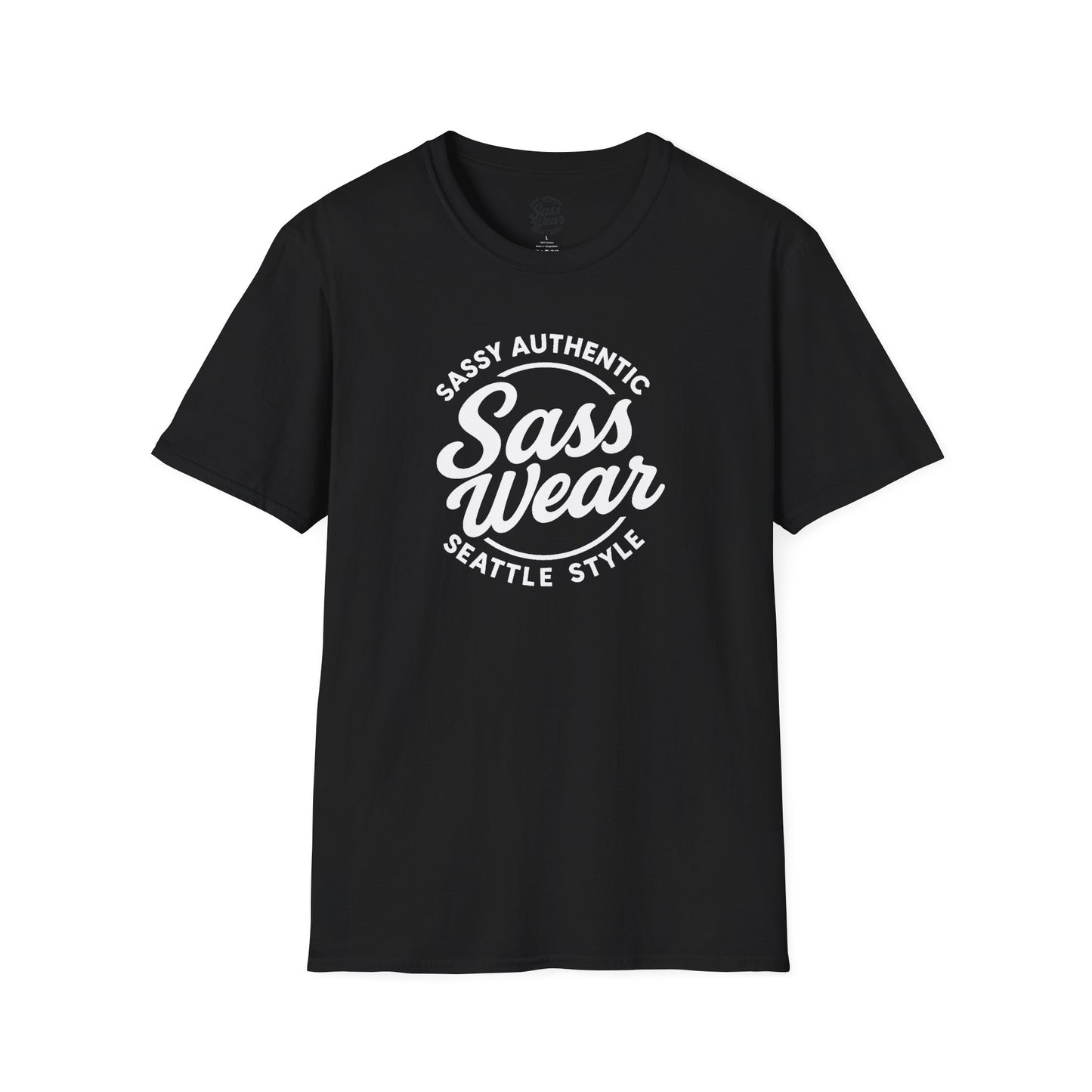 Sass Wear - Unisex Softstyle T-Shirt white logo