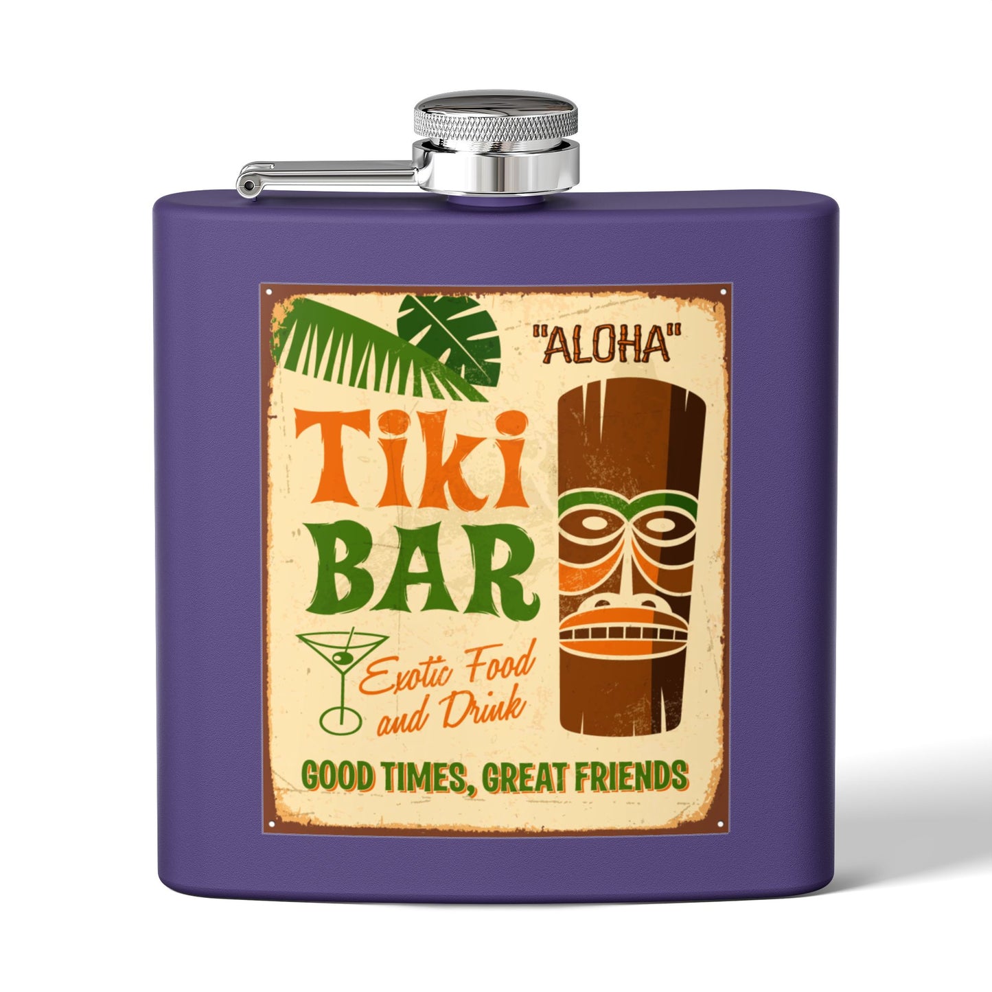 Tiki Bar Sleek Stainless Steel Flask