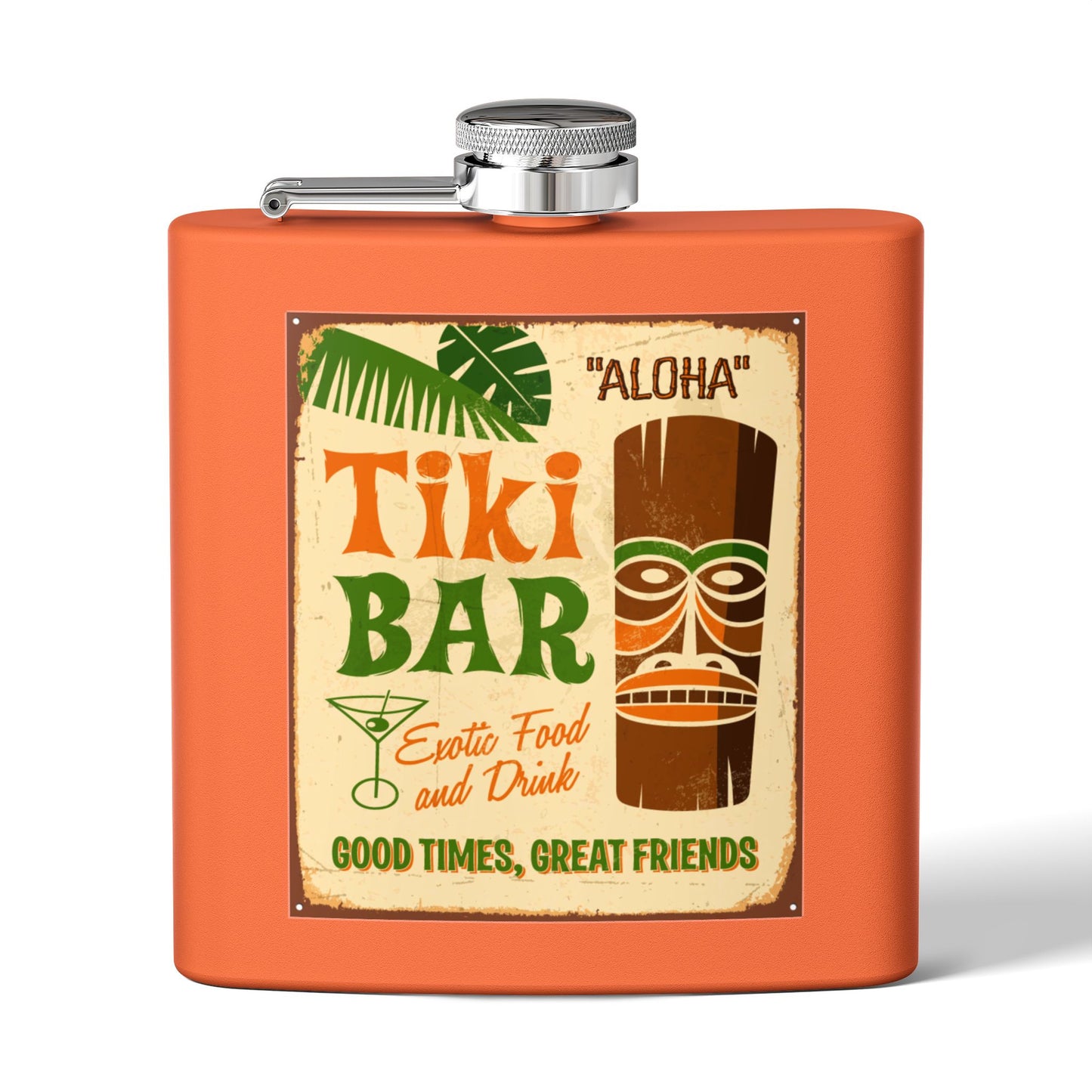 Tiki Bar Sleek Stainless Steel Flask