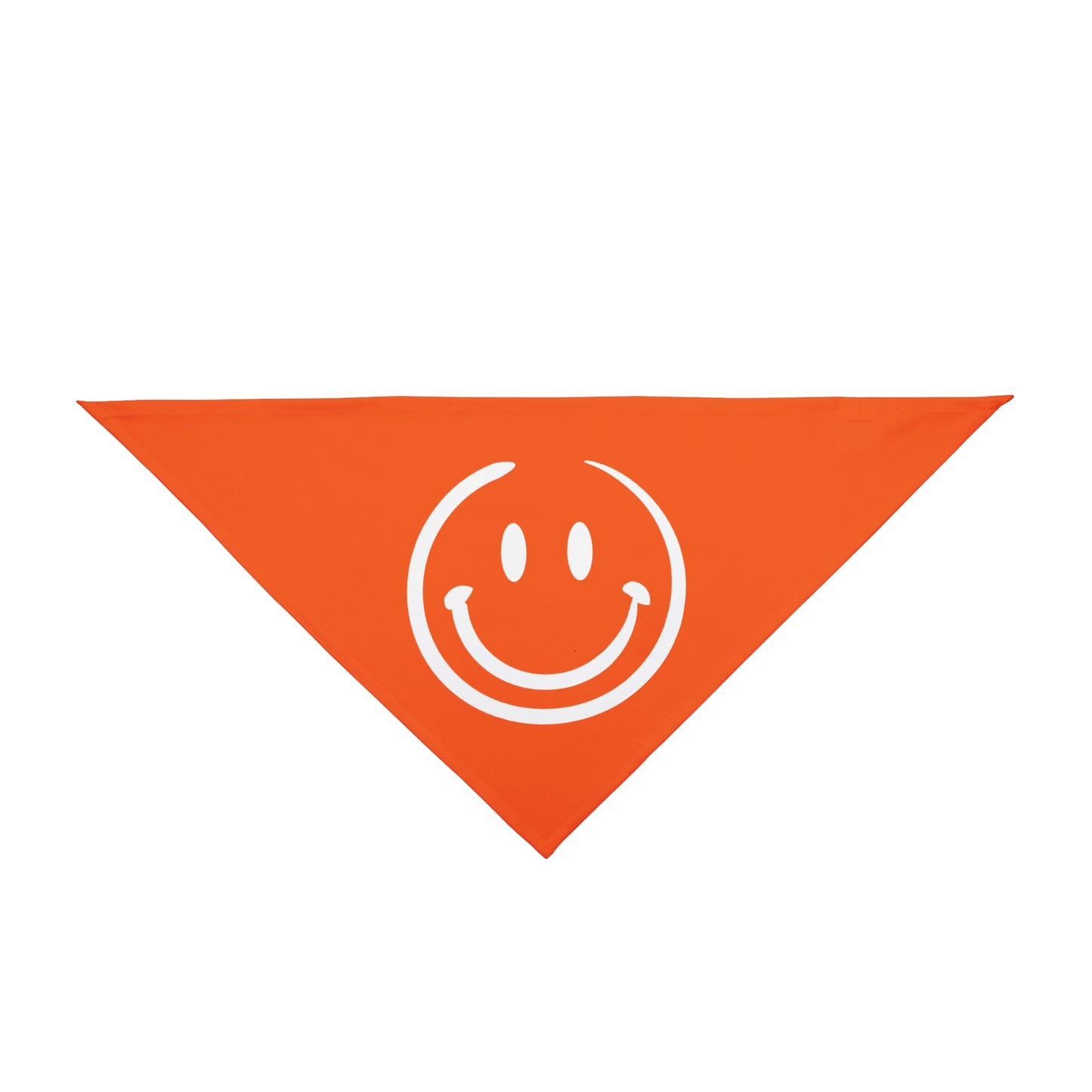 orange with white smiley face Pet Bandana