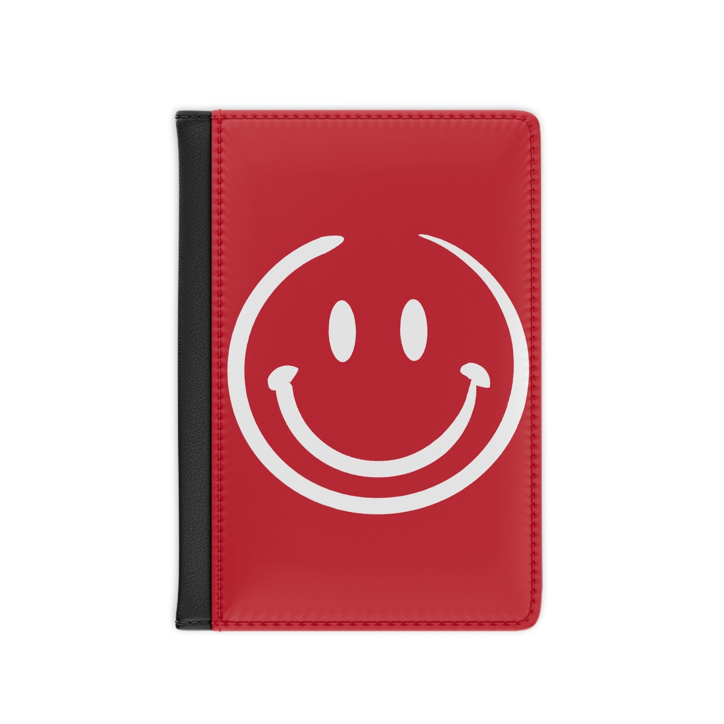 red with white smiley face Passport Cover