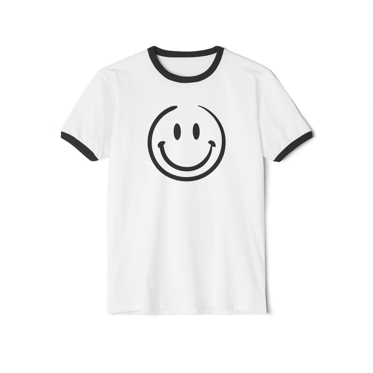 smiley face Unisex Cotton Ringer T-Shirt