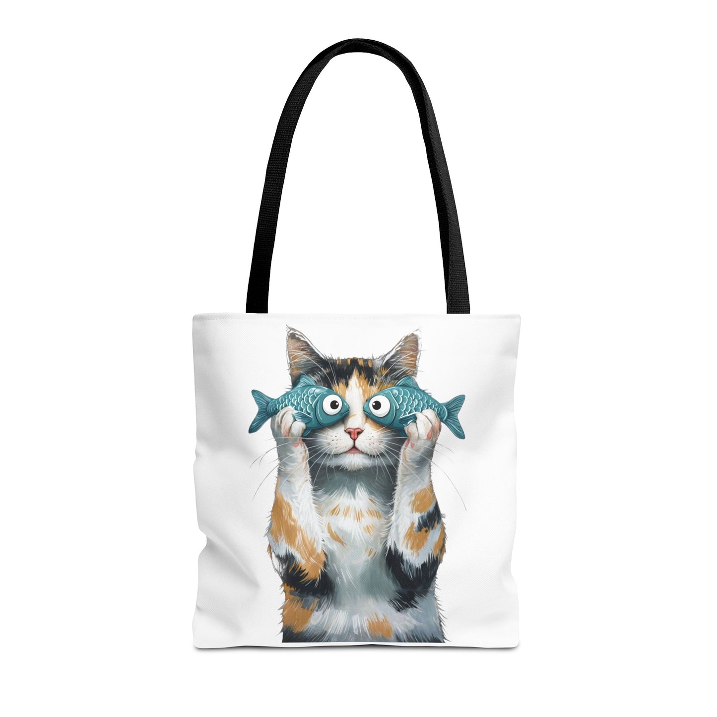 Cat with fish glasses Tote Bag