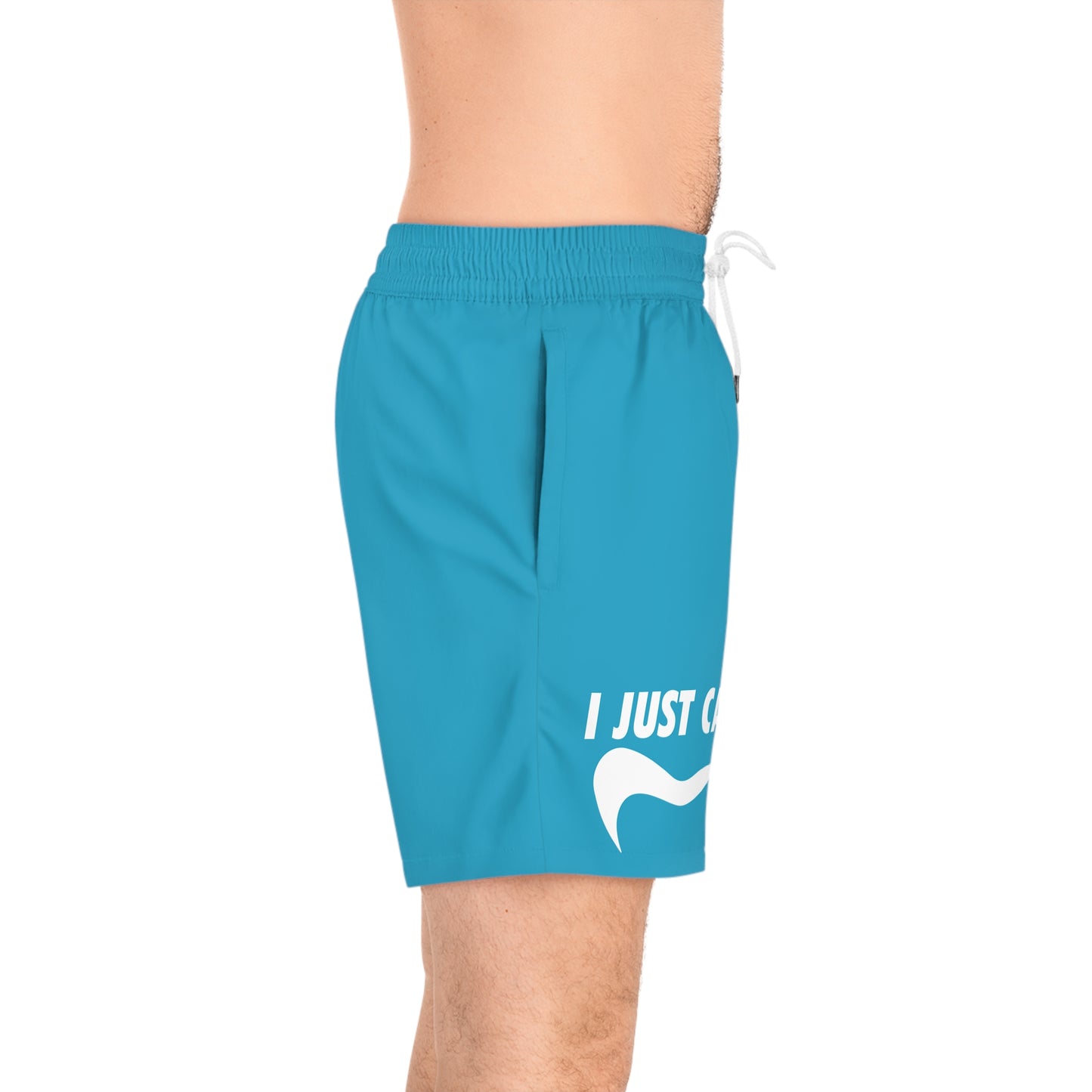 turquiose I just can't Men's Mid-Length Swim Shorts