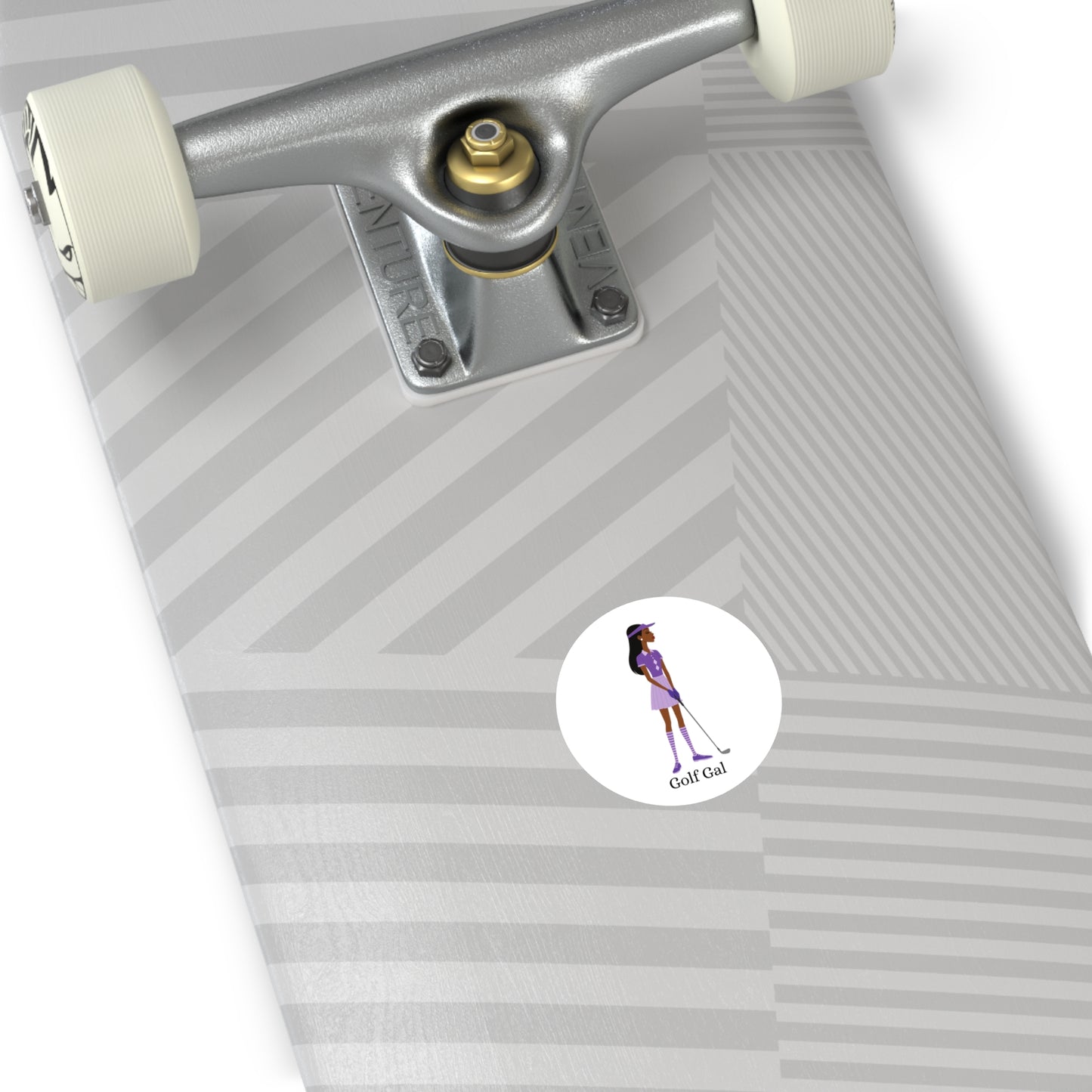 Golf Gal Round Sticker Violet