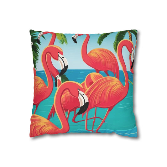flamingos Canvas Pillow cover