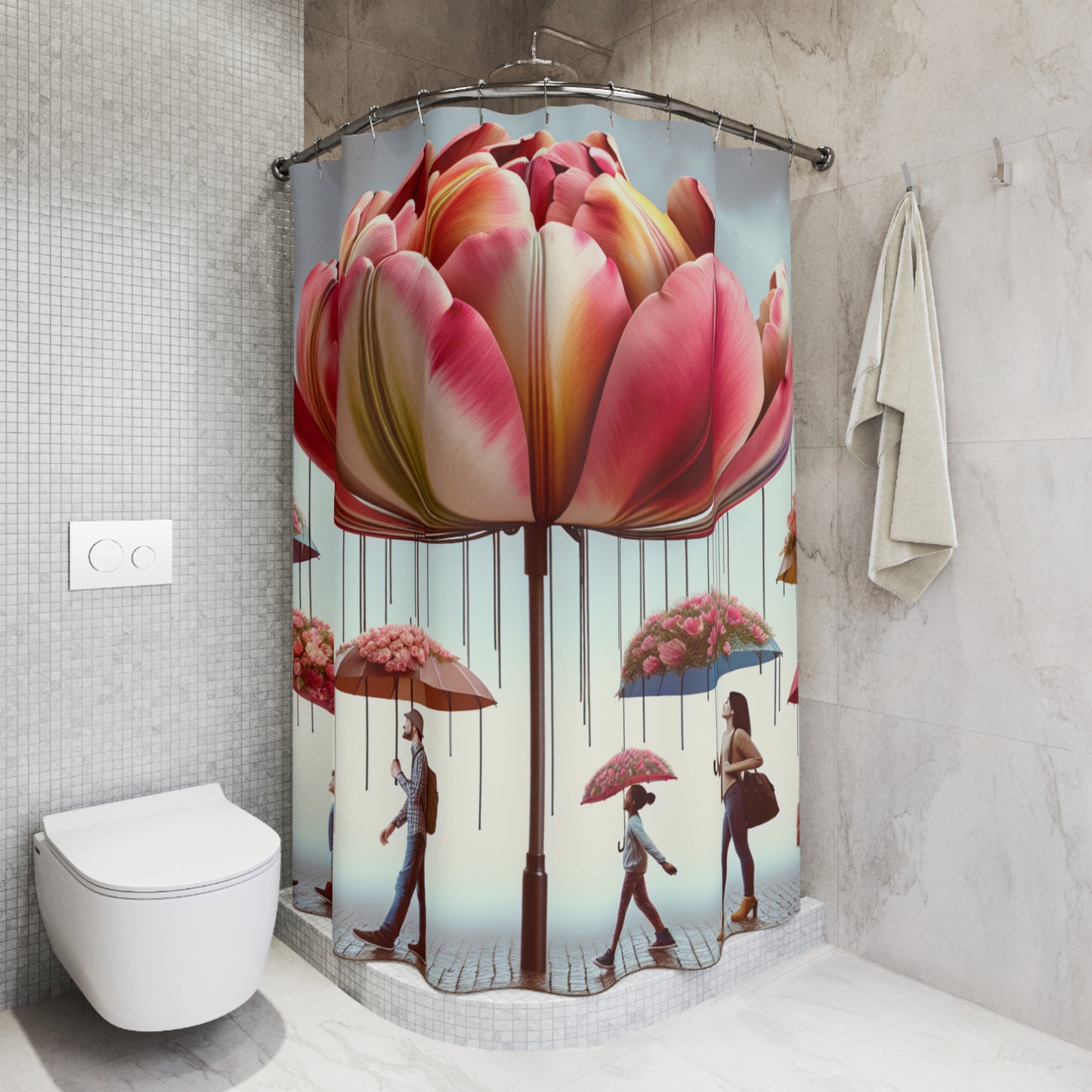 tulip umbrellas  Shower Curtains