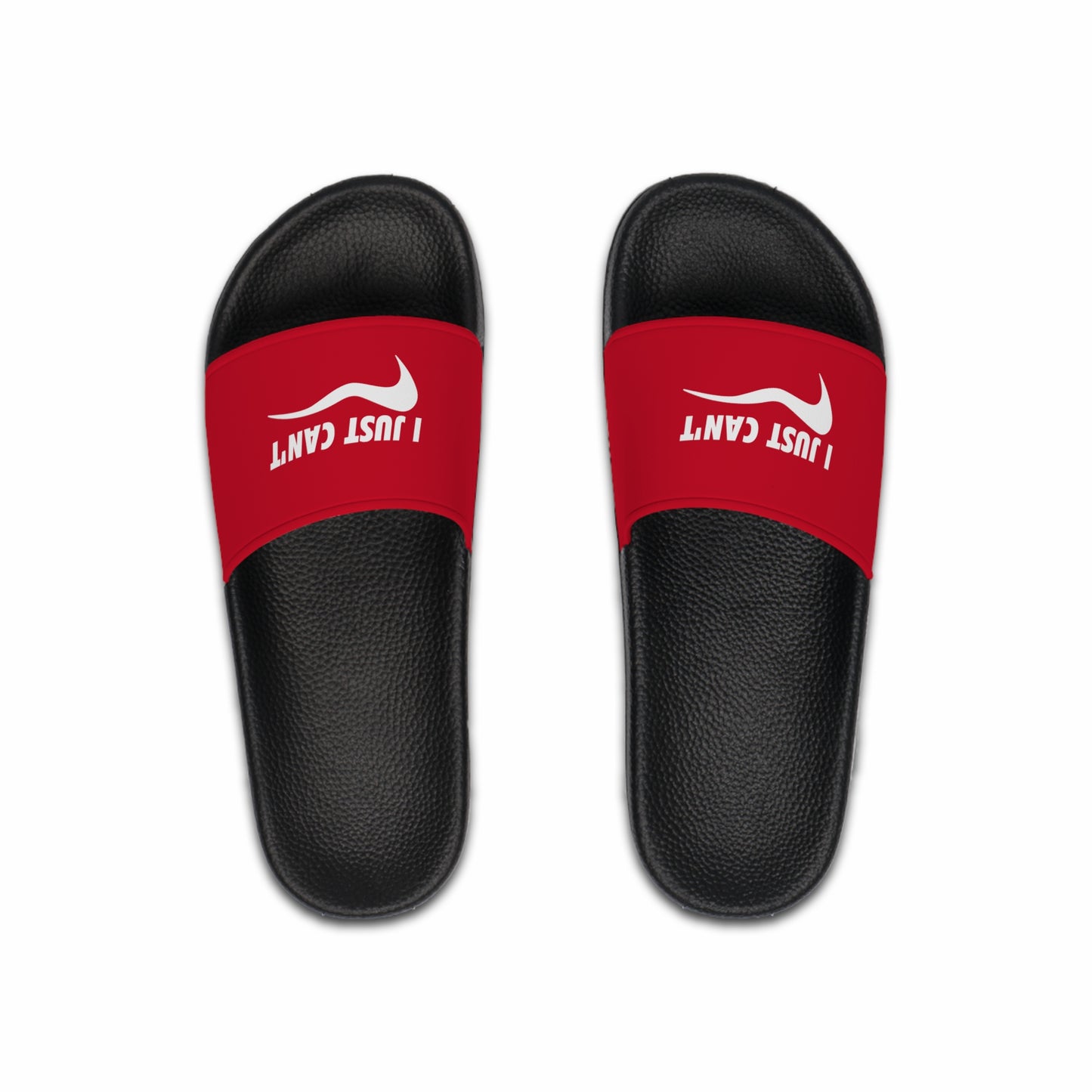 Red I Just Can't Men's Slide Sandals