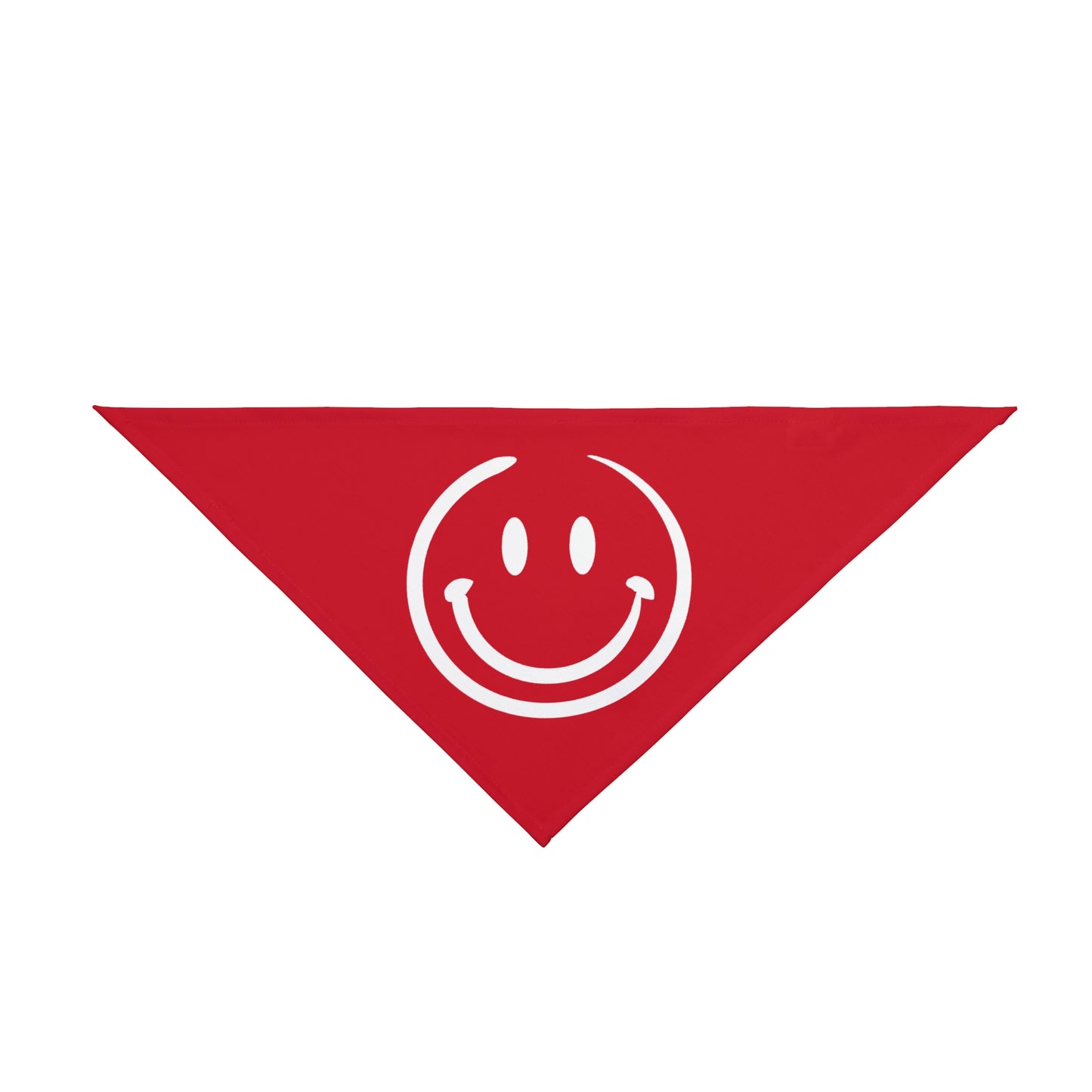 red with white smiley face Pet Bandana