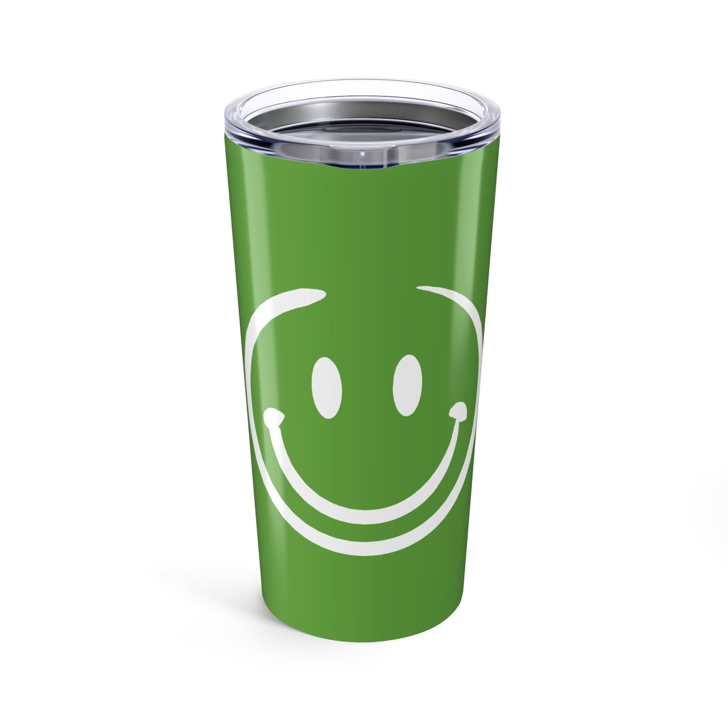 green with white smiley face Tumbler 20oz