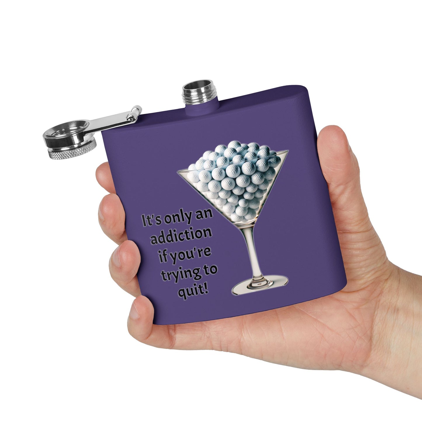 Golf Addiction Sleek Stainless Steel Flask