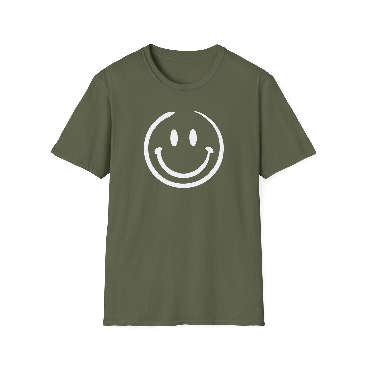White smiley face - Unisex Softstyle T-Shirt