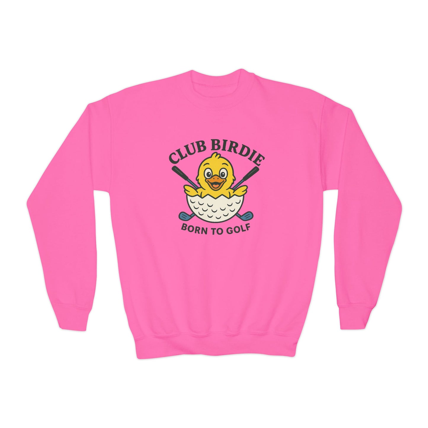 Club Birdie Golf Ball Born to Golf Youth Crewneck Sweatshirt