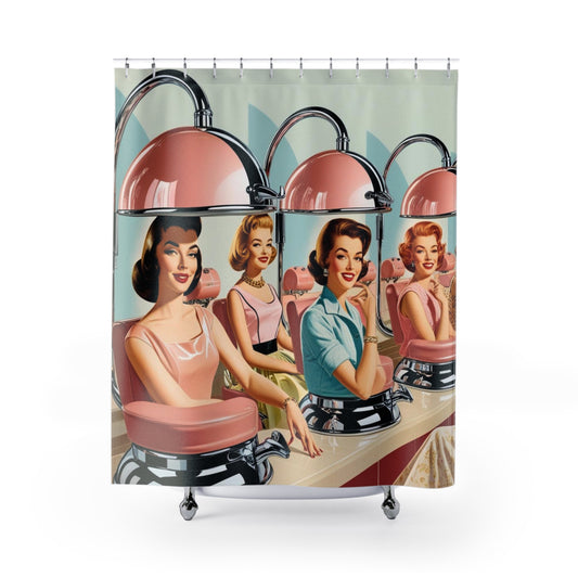 Retro beauty parlor  Shower Curtains