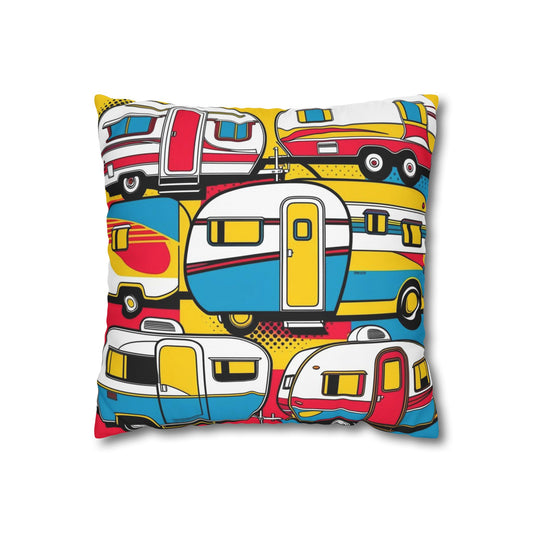 retro campers Canvas Pillow cover