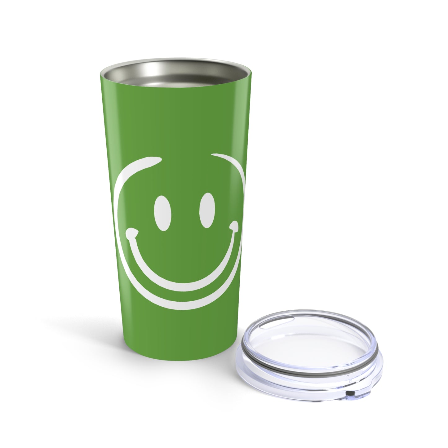 green with white smiley face Tumbler 20oz