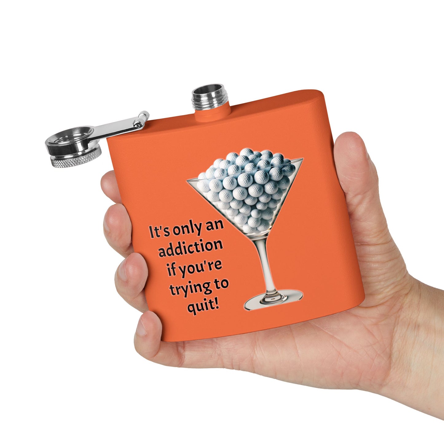 Golf Addiction Sleek Stainless Steel Flask