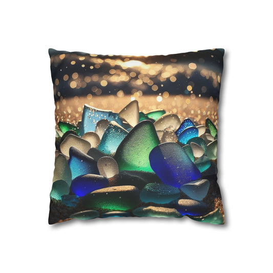 beach glass Pillow cover