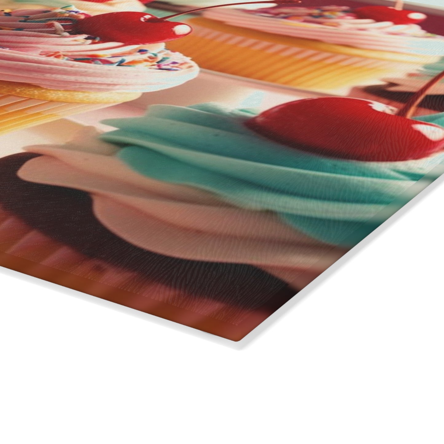 cupcakes Glass Cutting Board
