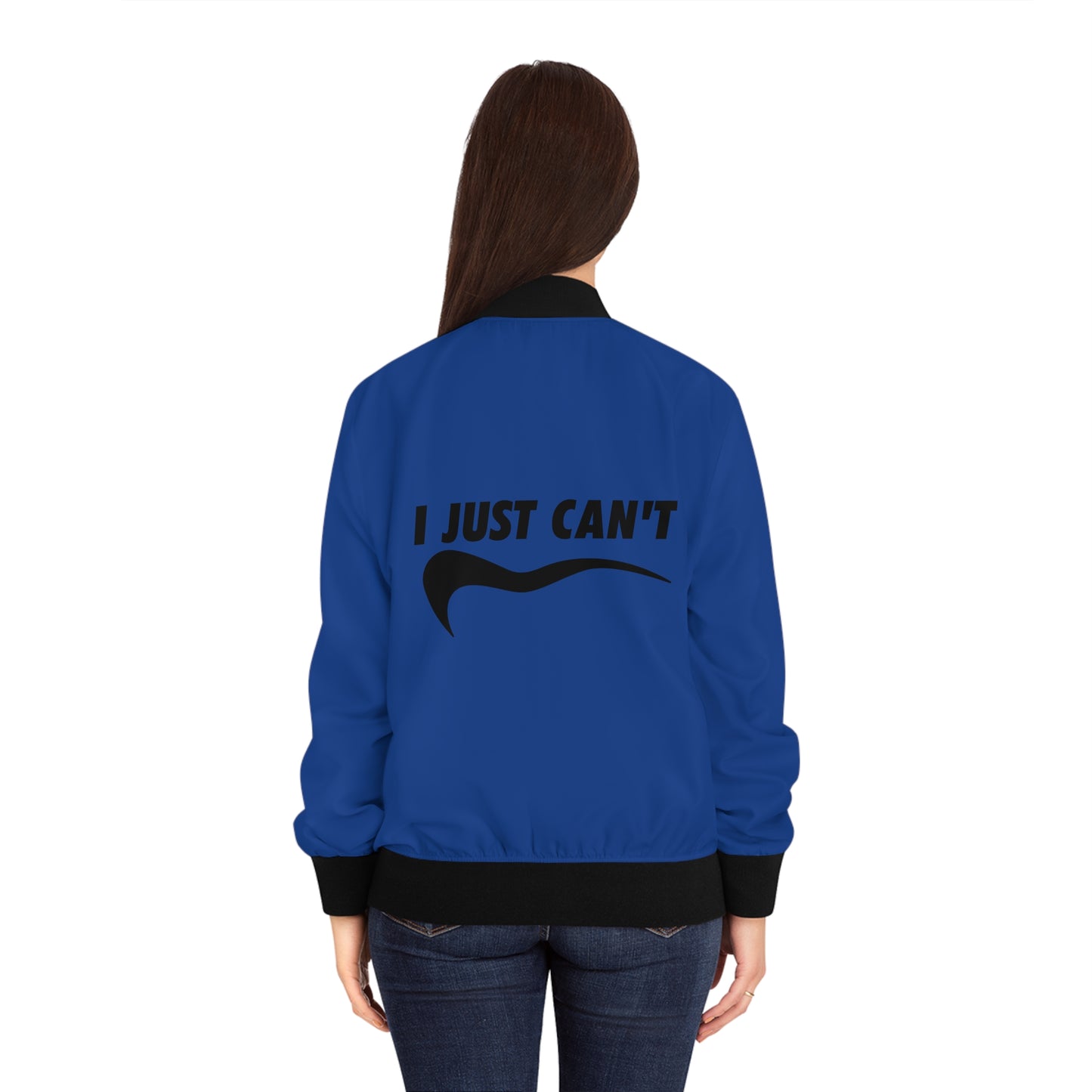 Blue I just Can't Women's Bomber Jacket