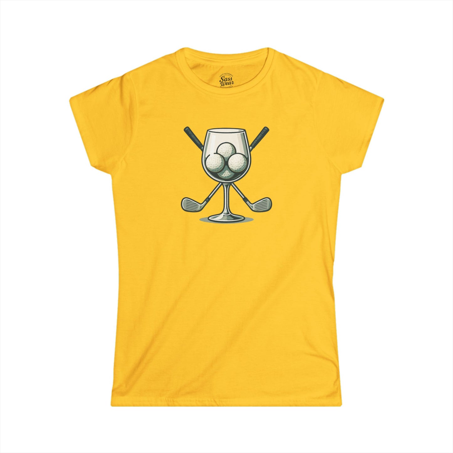 Wine and Golf Clubs Women's Softstyle Tee