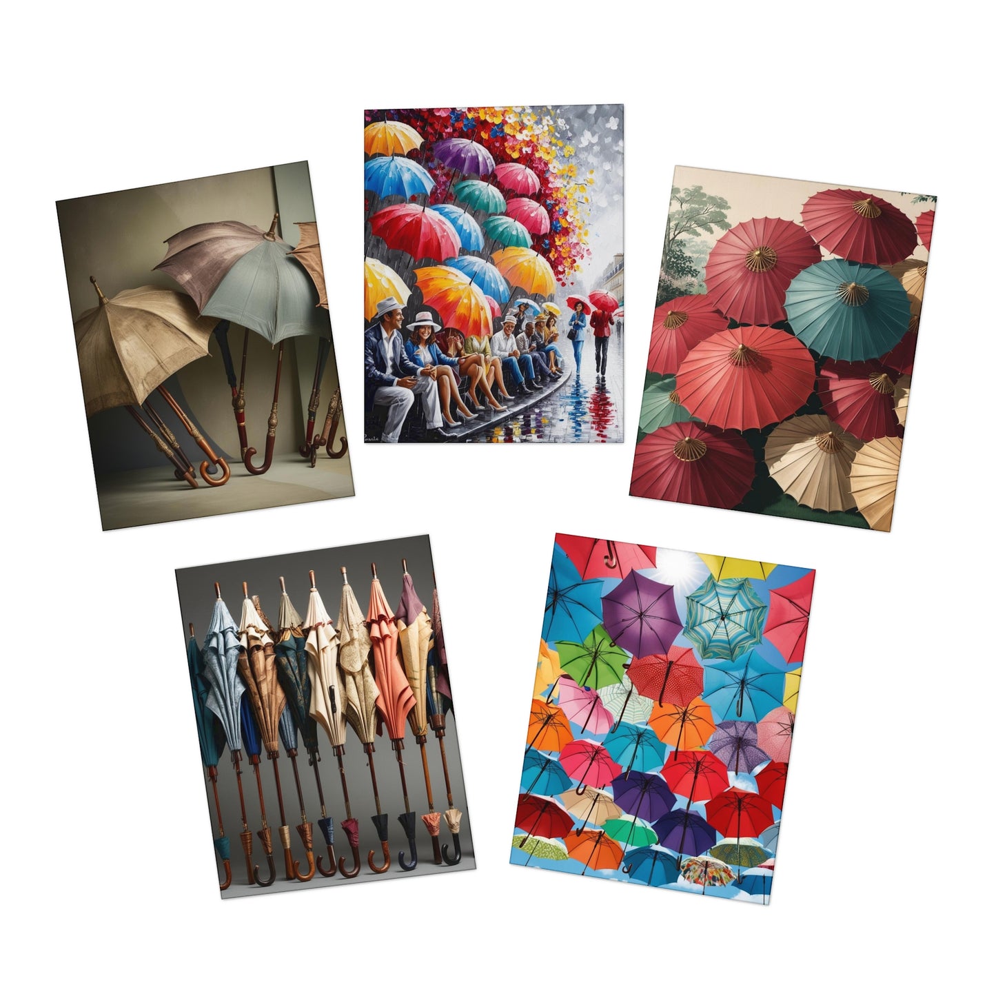 umbrells Greeting Cards (5-Pack)
