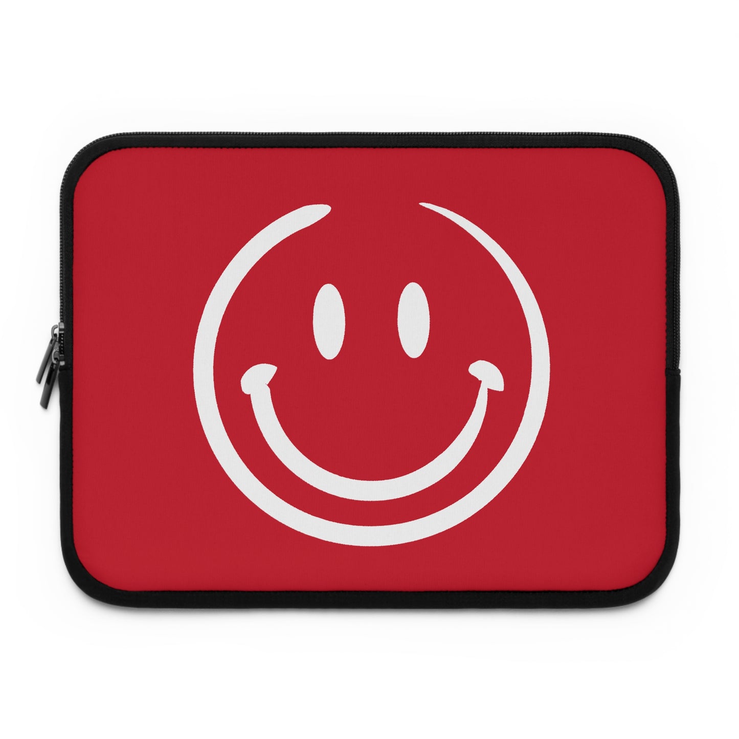 red with white smiley face Laptop Sleeve
