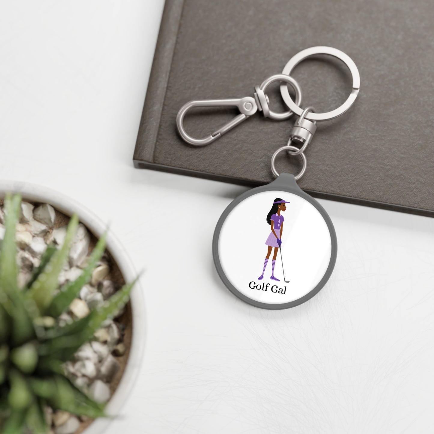 Golf Gal Keyring Tag Violet