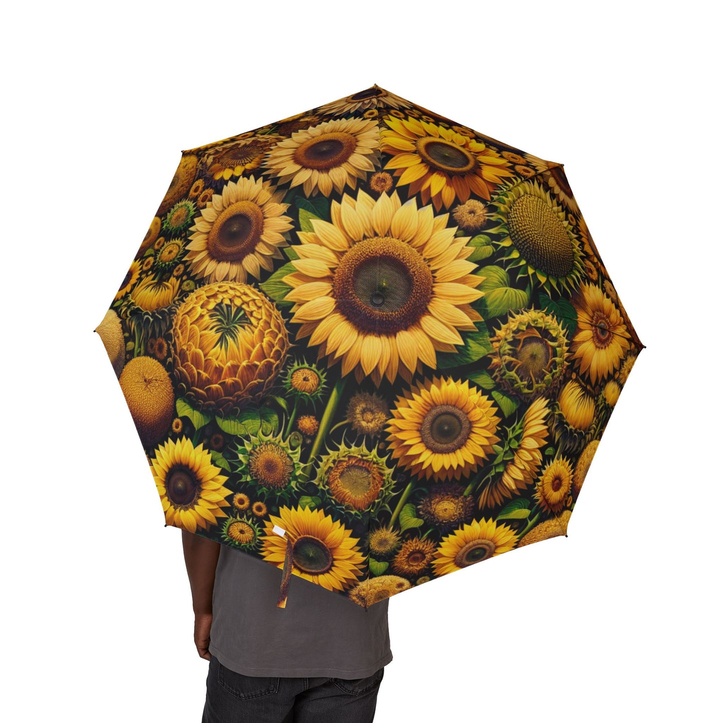sunflower Umbrella - Semi-Automatic Foldable Design