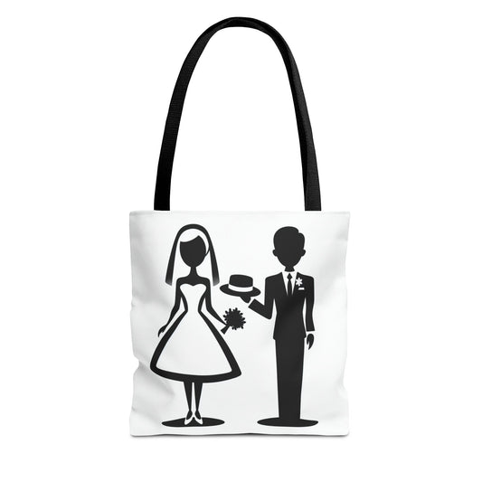 retro bride and groom Tote Bag
