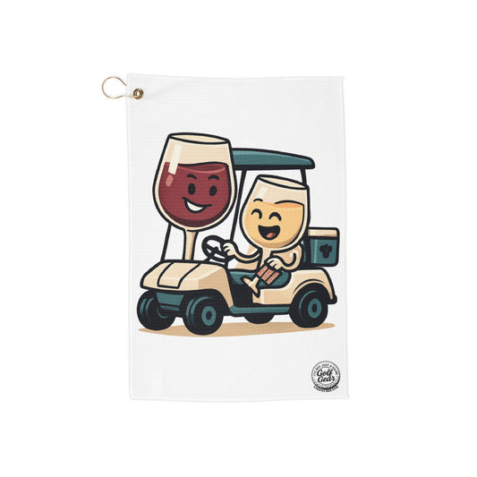 Wine Glasses in Golf Cart Golf Towel