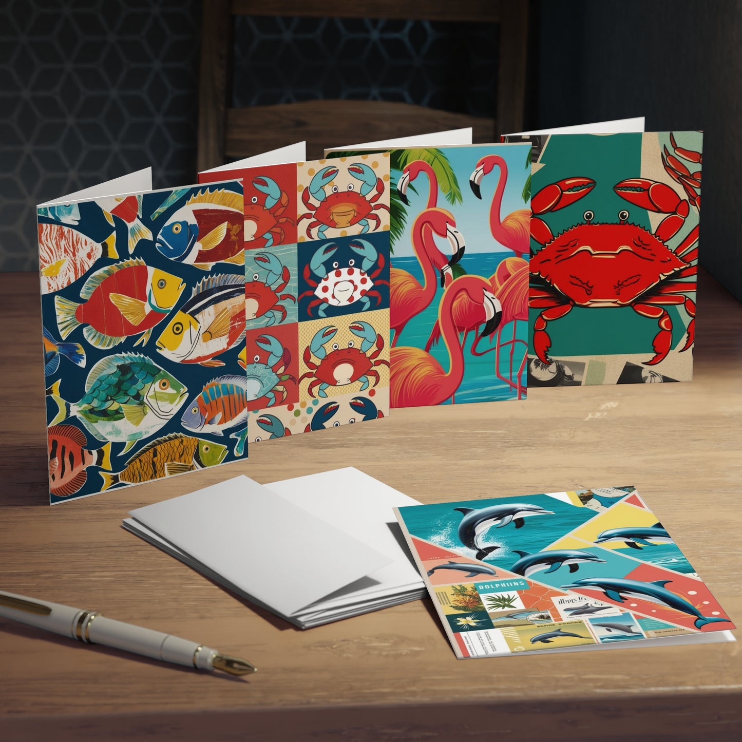 beach fish and fun Greeting Cards (5-Pack)