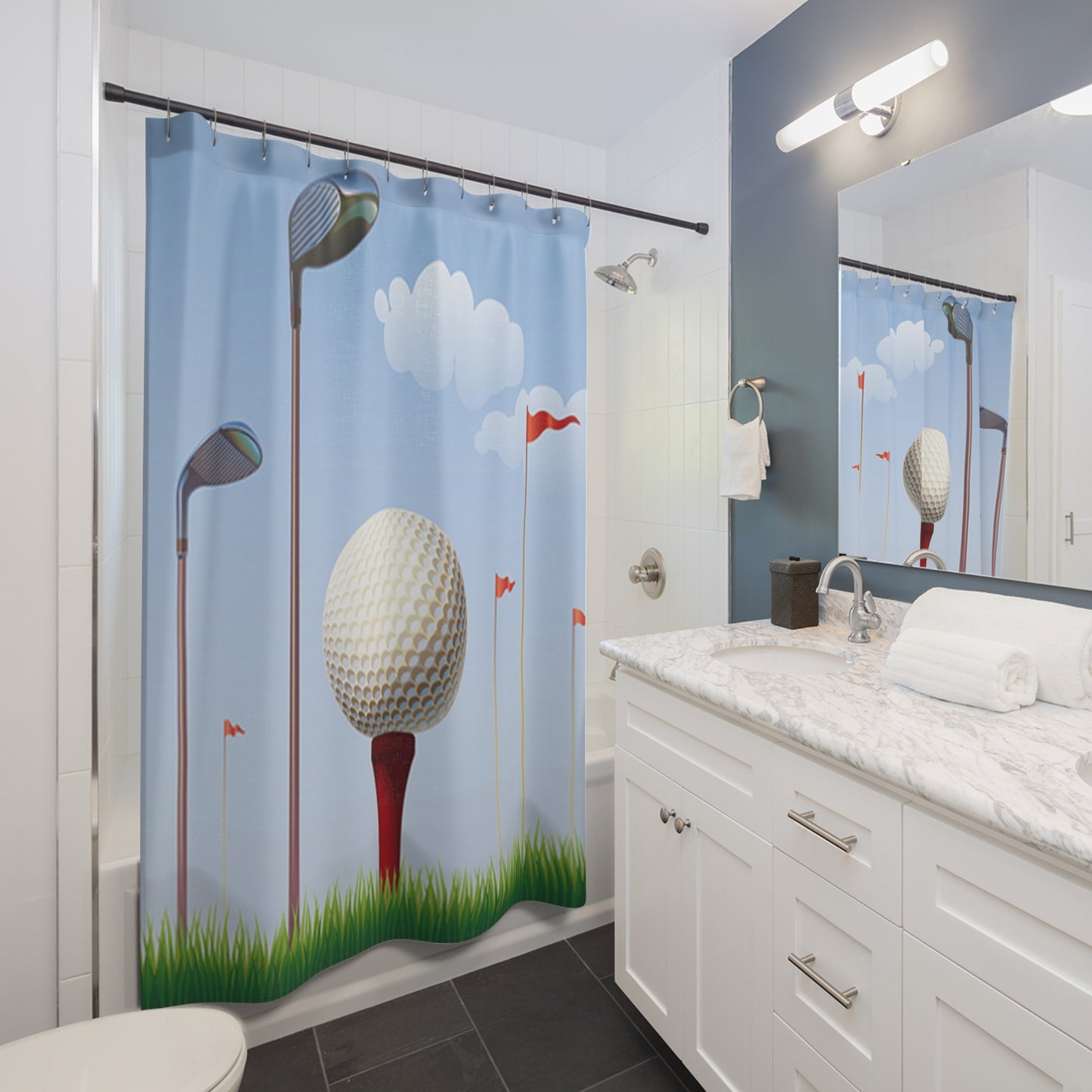 golf scene Shower Curtains