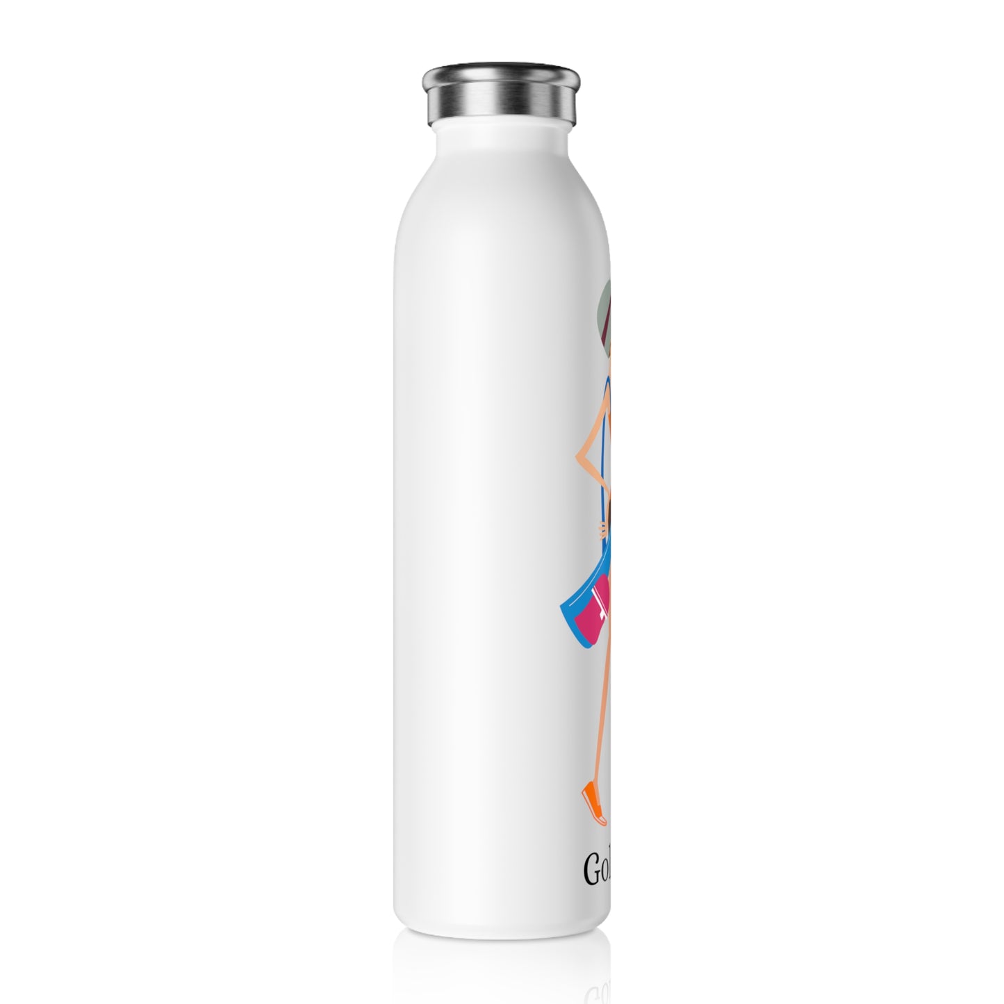 Golf Gal Slim Water Bottle Poppy
